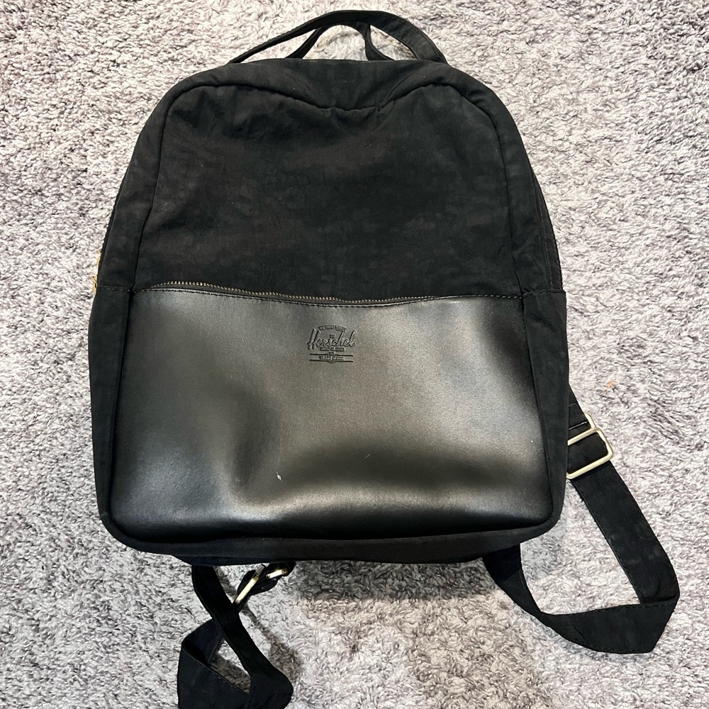 Herschel Supply Company Black Leather-Accent Backpack
